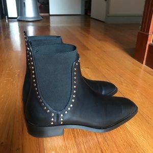 Zara Black Studded Chelsea Boots Size US 5